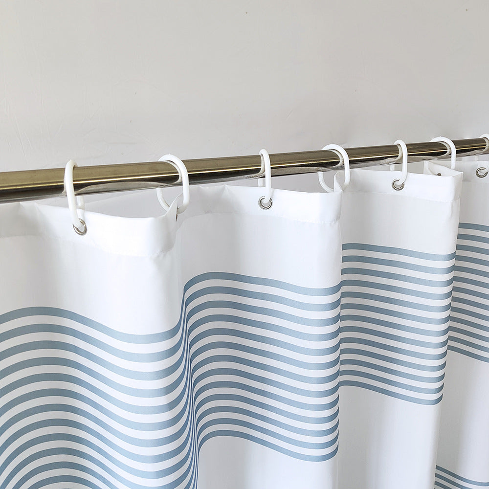 Coastal Wave Pattern Shower Curtain Stornfield