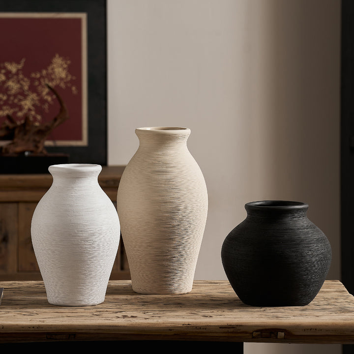 Elegant ceramic vase with textured design Stornfield