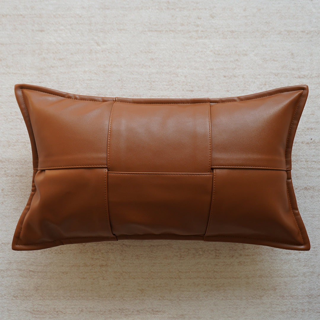 Decorative cushion with high-quality faux leather cover
