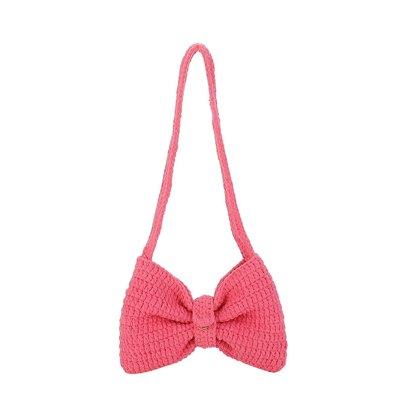 Bow-Detail Crochet Handbag