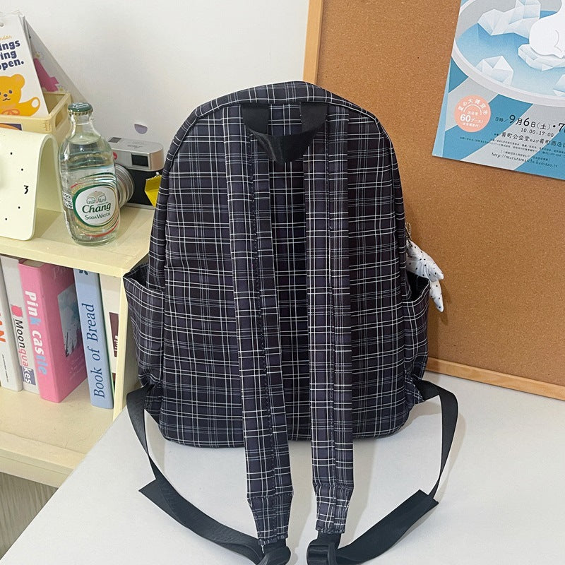 Stylish Practical Grid-Patterned Backpack Stornfield