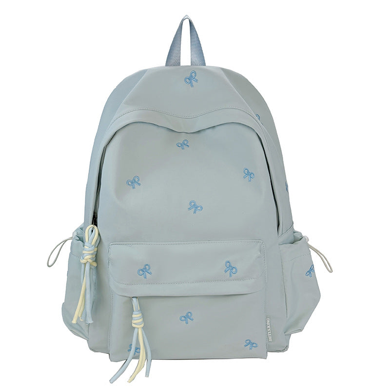 Backpack with Charming Bow Design and Practical Compartments Stornfield
