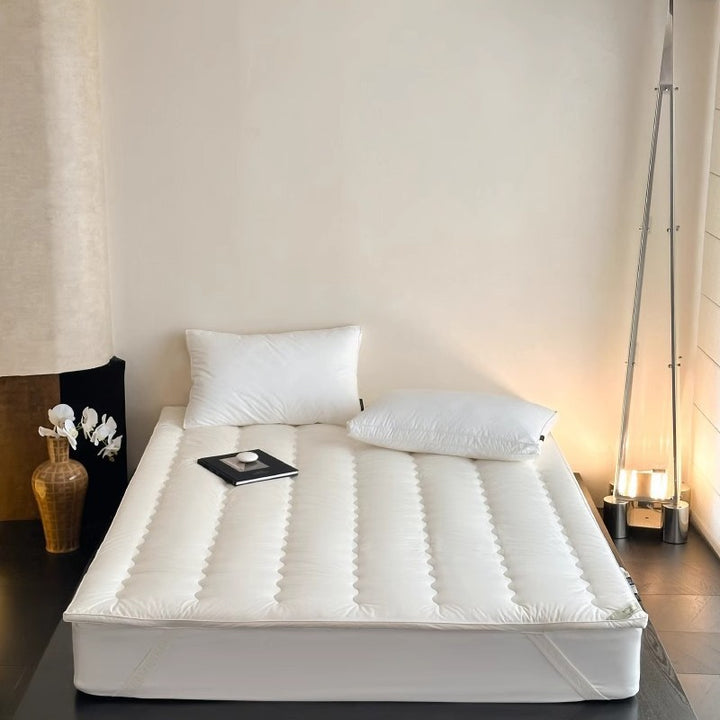 Quilted Hypoallergenic Fitted Mattress Topper with Elastic Corner Straps