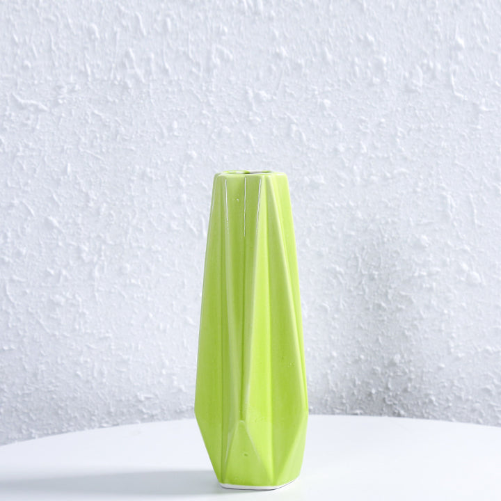 Geometric Faceted Ceramic Flower Vase Stornfeild