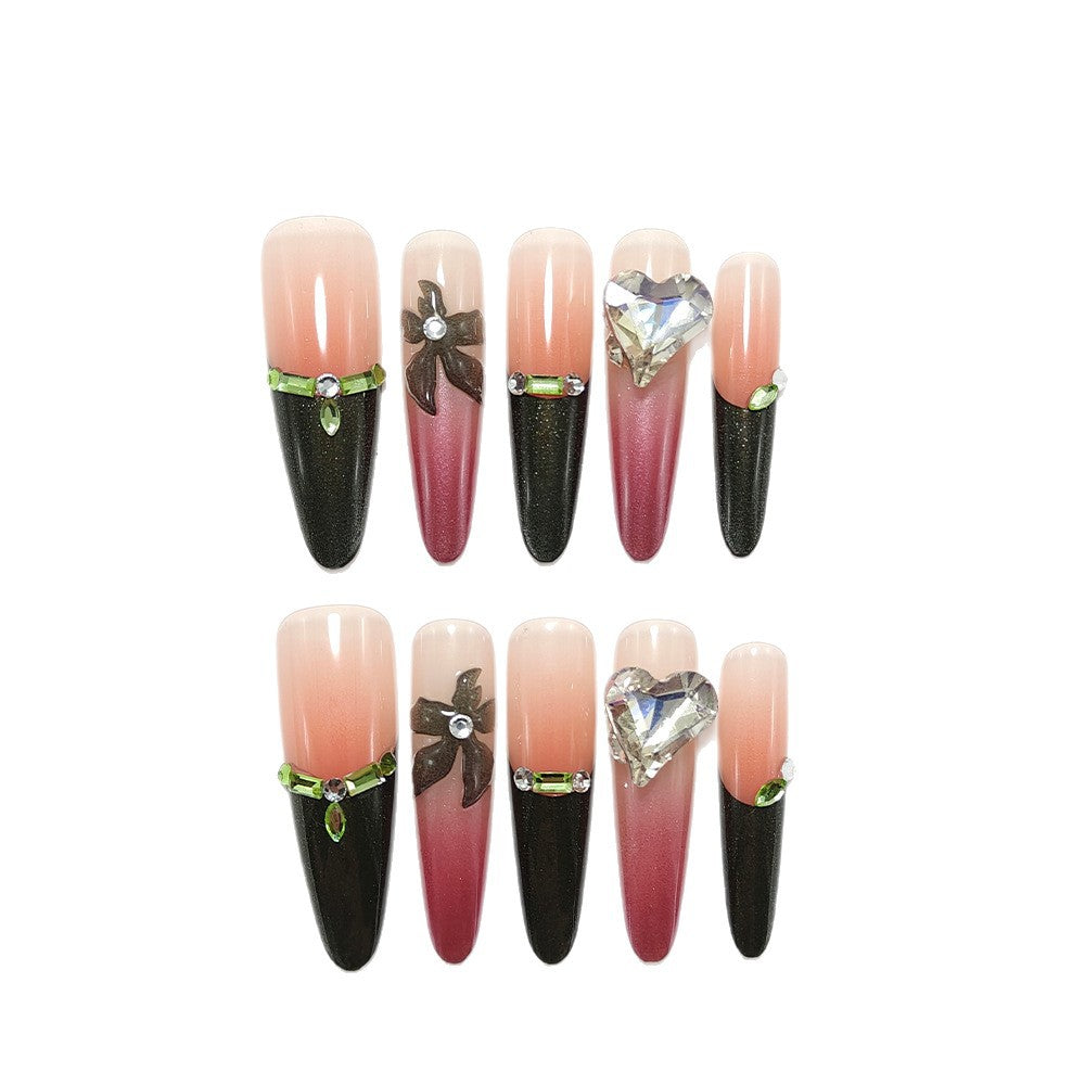 Artificial nails with elegant tip design and glitter accents Stornfield
