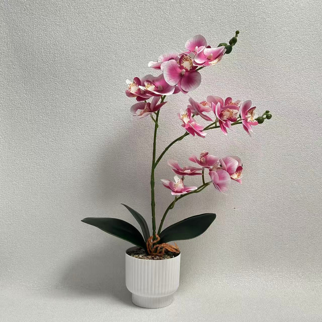 Realistic Artificial Orchid Plant with Decorative Pot