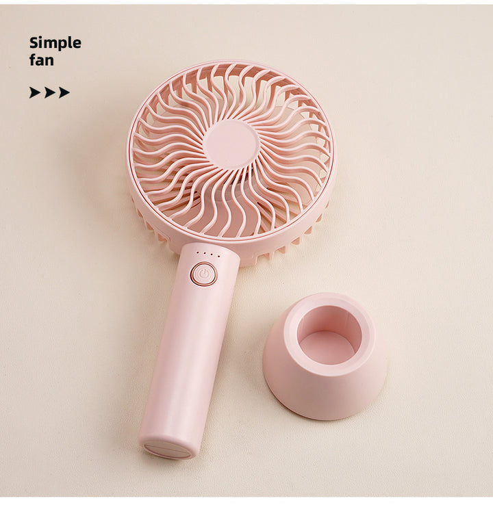 Women's Portable Hand Fan with Ergonomic Handle and Integrated Stand Function Stornfield