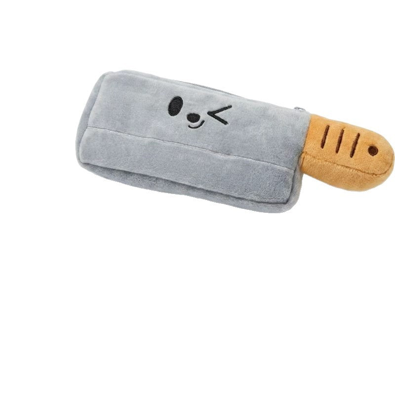 Plush Cartoon Popsicle-Themed Pencil Case