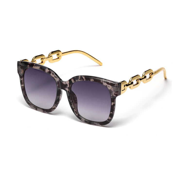 Ladies fashionable oversized sunglasses with luxurious chain frame Stornfield