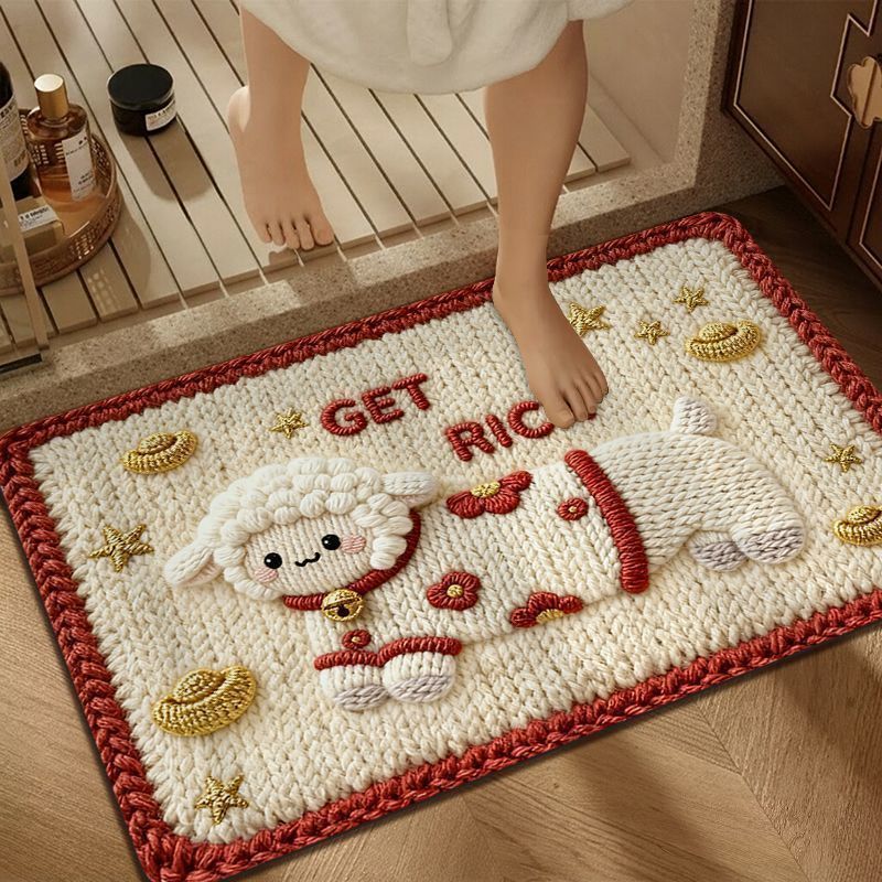 Cute Dog-Themed Bathroom Mat
