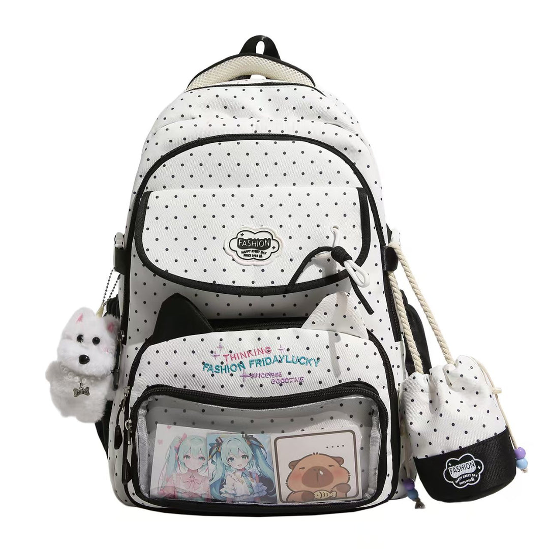 Playful Polka Dot Character Backpack Stornfield
