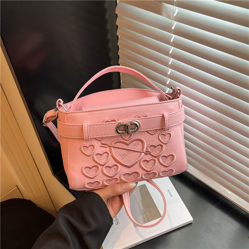 Embossed Heart Detail Handbag