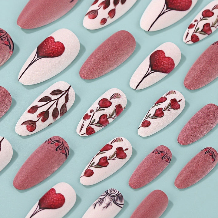Artificial Nail Set with Romantic Heart Design Stornfield