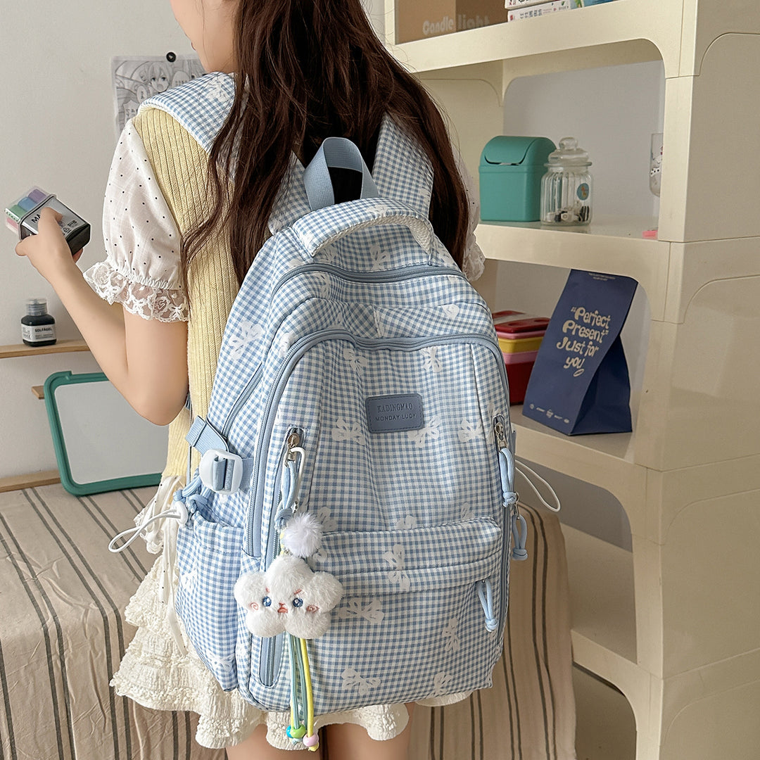 Stylish Checked Print Casual Backpack Stornfield