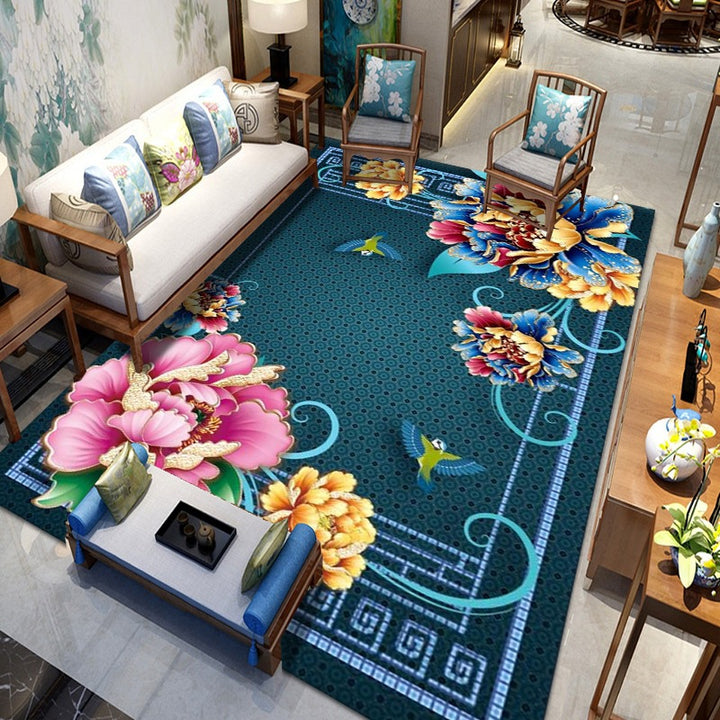 Vintage-inspired geometric pattern rug