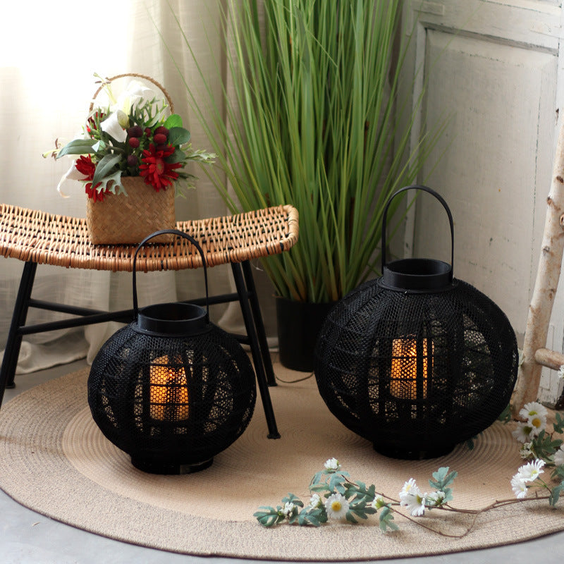 Decorative metal lantern with handle Stornfield