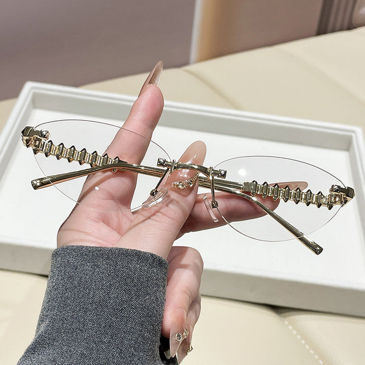 Women's fashionable glasses with elegant golden frame Stornfield
