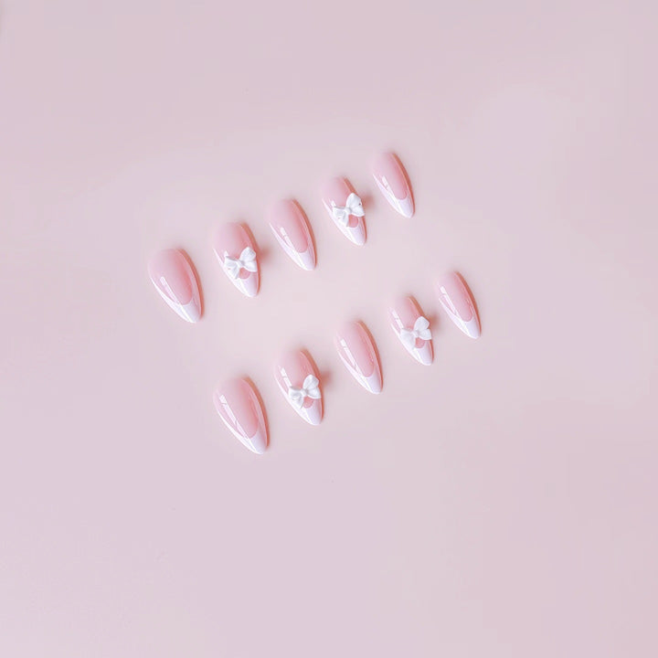 Artificial nail set with elegant 3D flowers and sparkling accents Stornfield