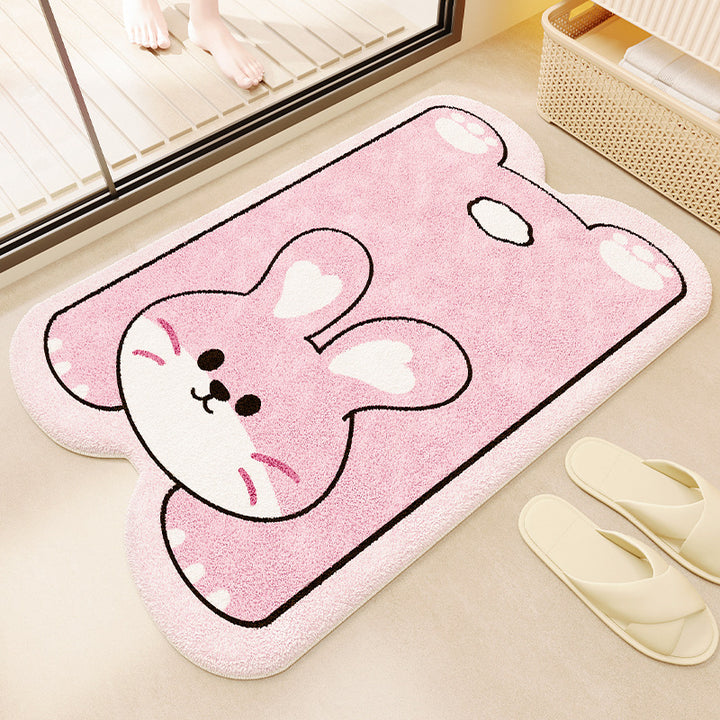 Panda-Themed Plush Bath Mat for Bathroom