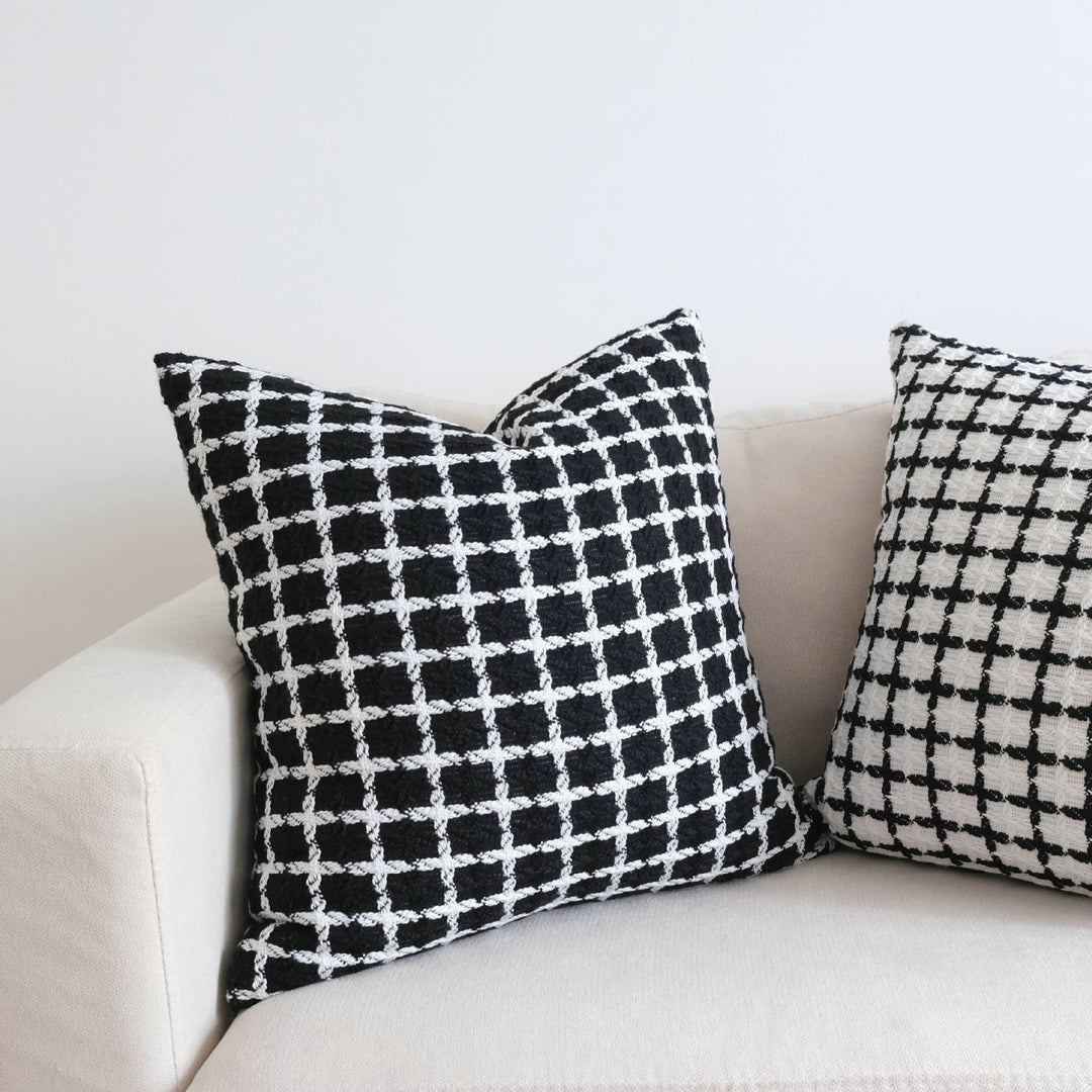 Woven Checkered Throw Pillow for Home Decor