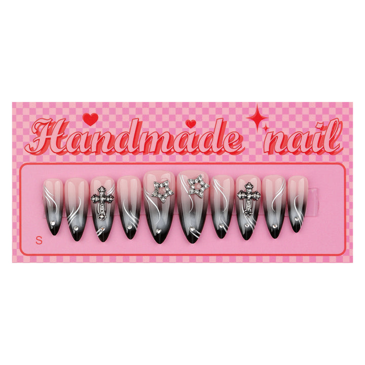 Artistic stiletto nails with elegant glitter design Stornfield