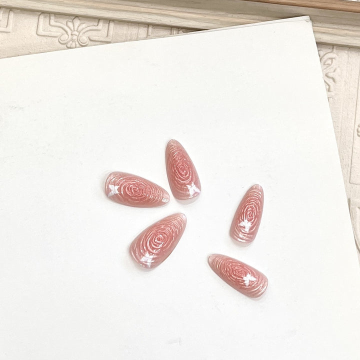 Artistic Floral-Accent Press-On Nail Set Stornfield