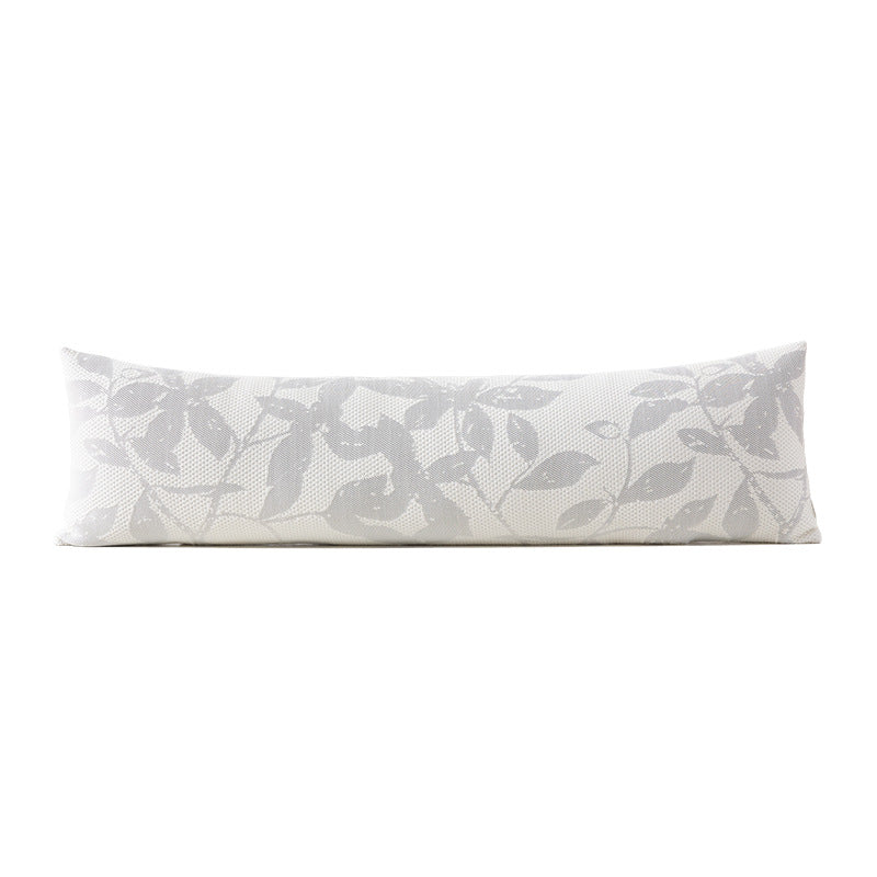 Extra-long comfort lumbar pillow with breathable jacquard cover
