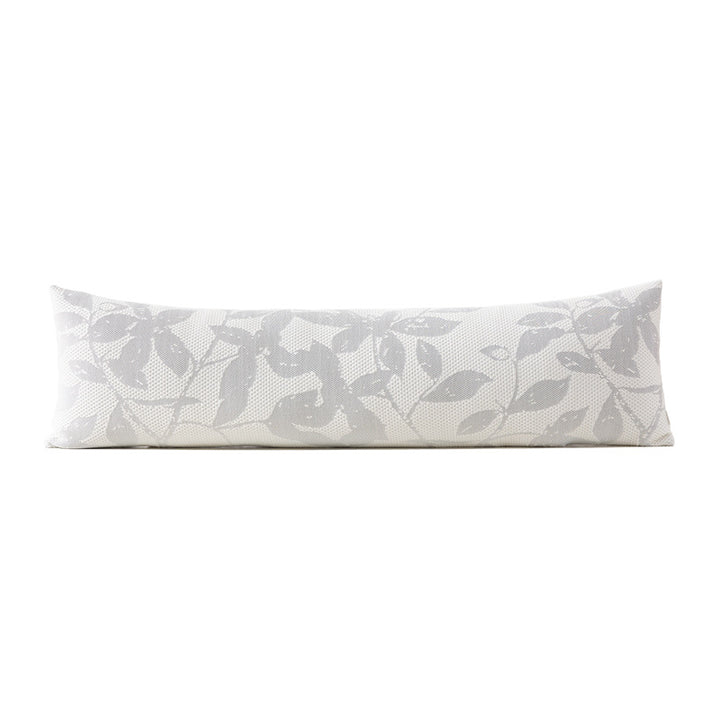 Extra-long comfort lumbar pillow with breathable jacquard cover