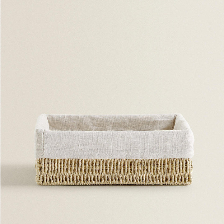 Natural storage basket with removable lining Stornfield