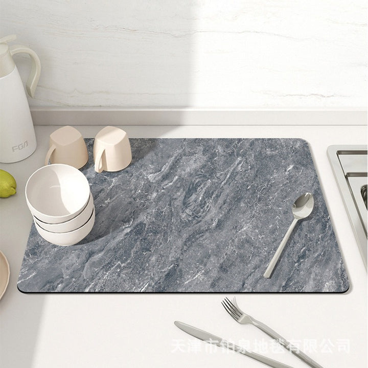 Stylish Marble-Effect Kitchen Mat Stornfield
