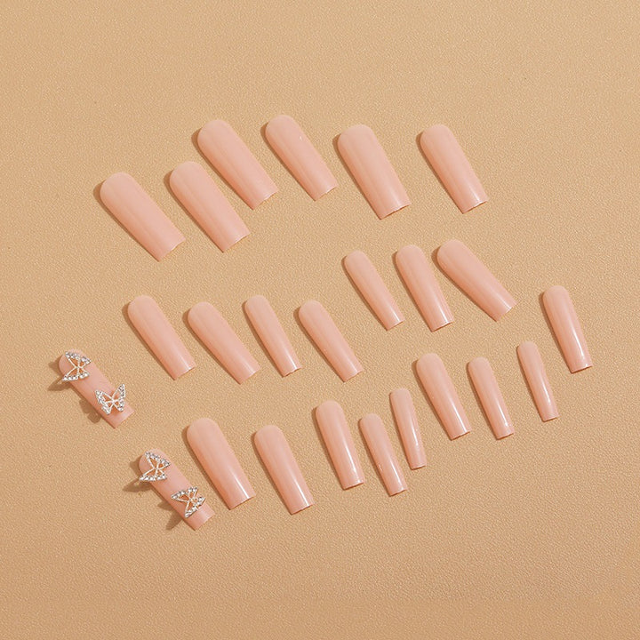 Artificial nails with butterfly accents and rhinestone decorations Stornfield