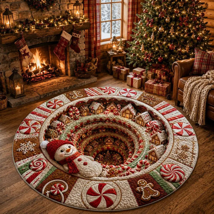Christmas Village Carousel Area Rug
