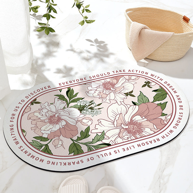 Floral Inspirational Bath Mat