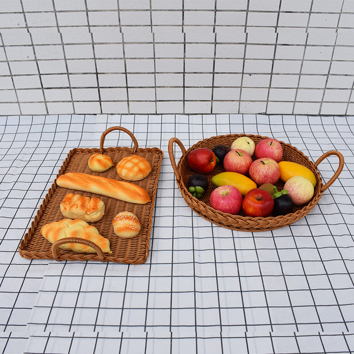 Handcrafted Woven Serving Tray Set Stornfield