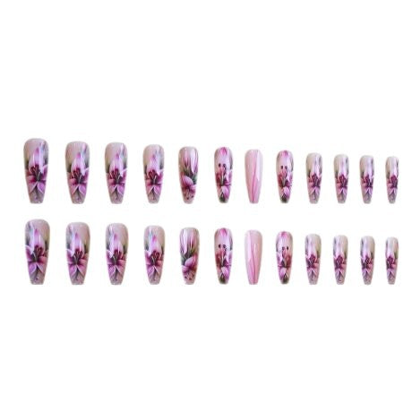 Floral Art Acrylic Nail Enhancements Stornfield