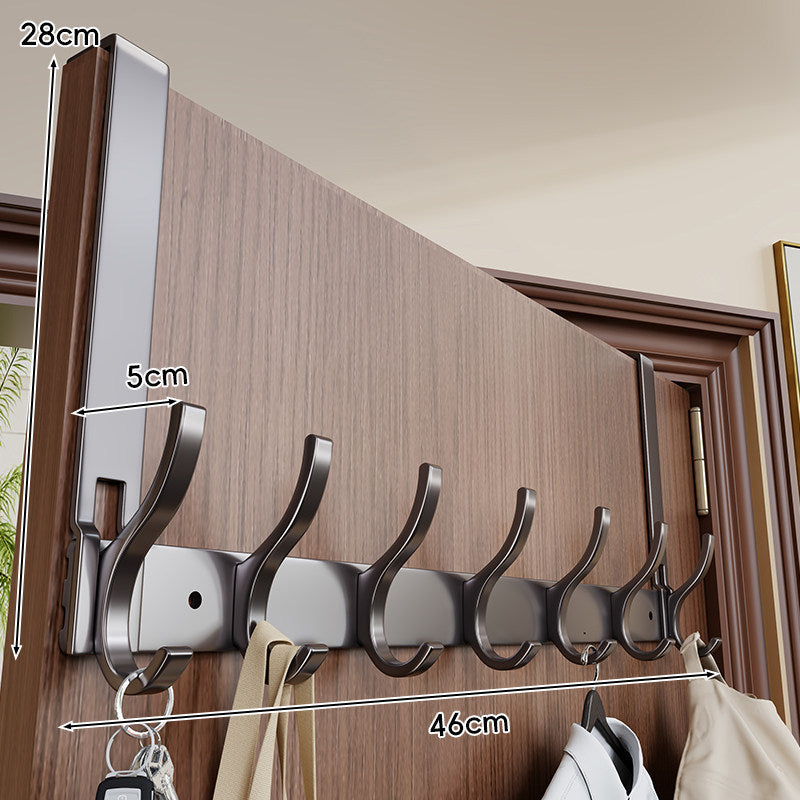 Over-Door Heavy-Duty Metal Coat & Accessory Hook Rack with Tall Hanger
