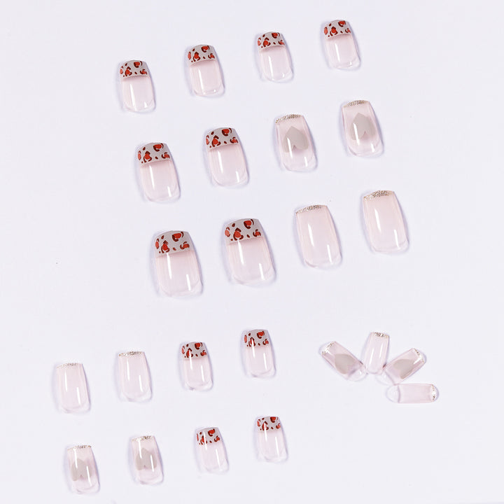 Artful Nail Extensions with Heart and Leopard Accents Stornfield