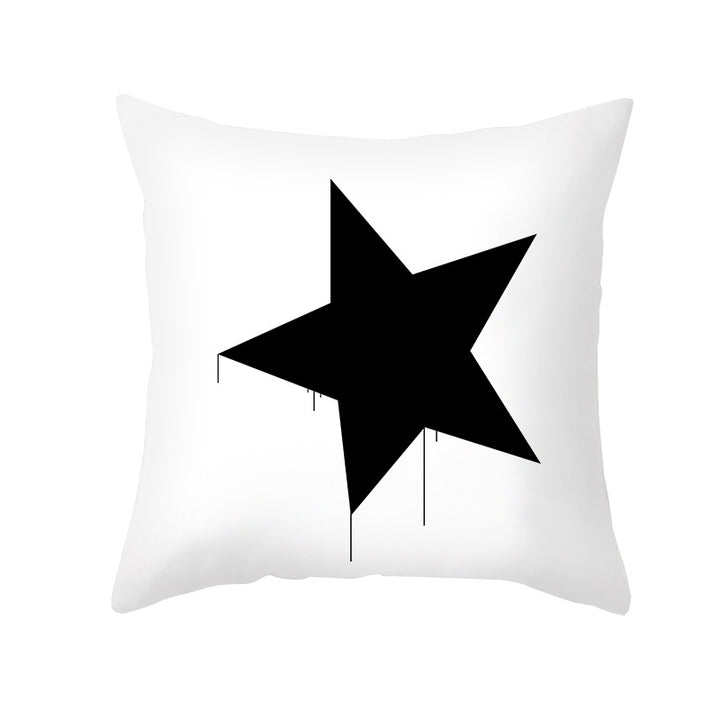 Square Cotton-Linen Decorative Throw Pillow Cover with Oversized HOME Typography Print and Concealed Zipper