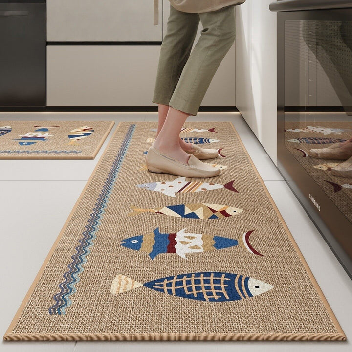 Coastal-Themed Durable Kitchen Mat
