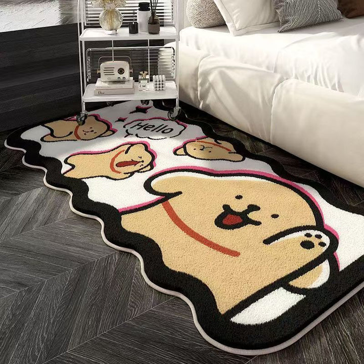 Cartoon Dog-Shaped Decorative Area Rug for Home