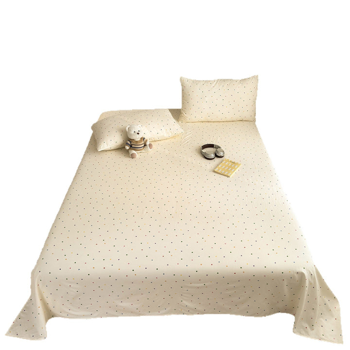Bow-Print Cotton Sateen Fitted Sheet Set with Pillowcases