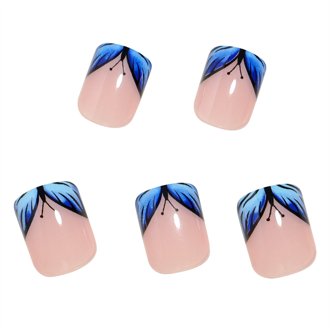 Premium Floral Design Press-On Nail Set Stornfield