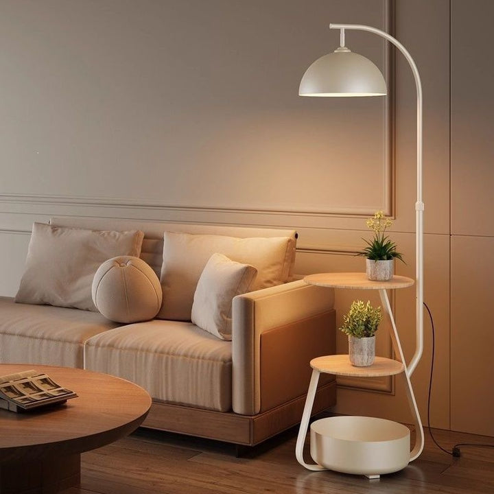 Modern Floor Lamp with Shelves