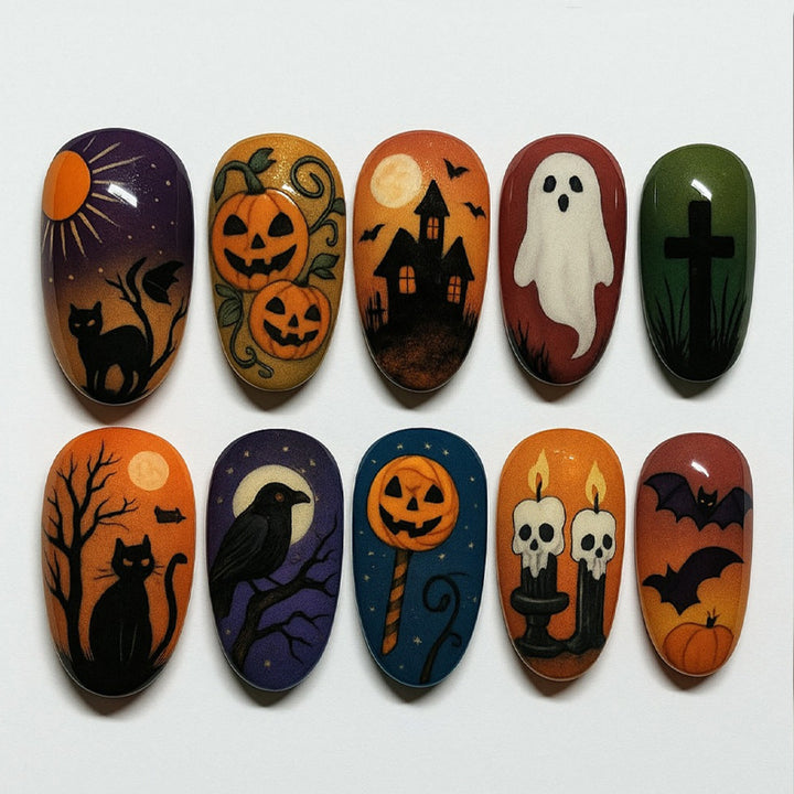 Artificial nail set with creepy Halloween motifs Stornfield 1789118658