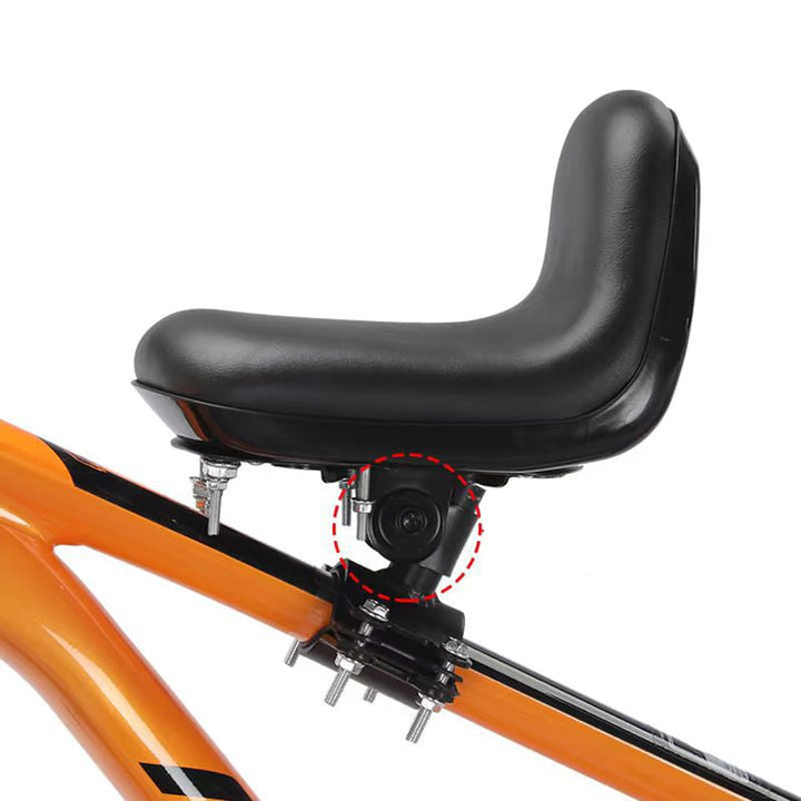 front-mounted child bike seat with adjustable footrests padded safety rails Stornfield