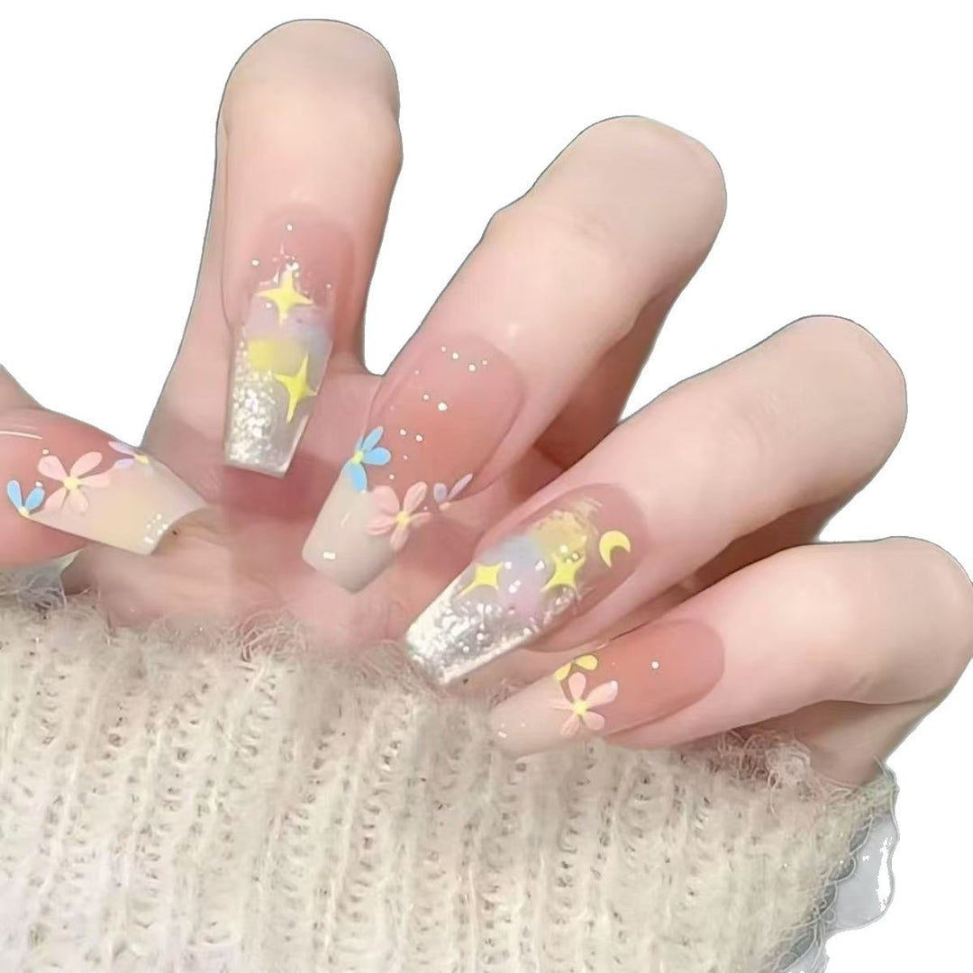 Premium Floral Press-On Nail Set Stornfield