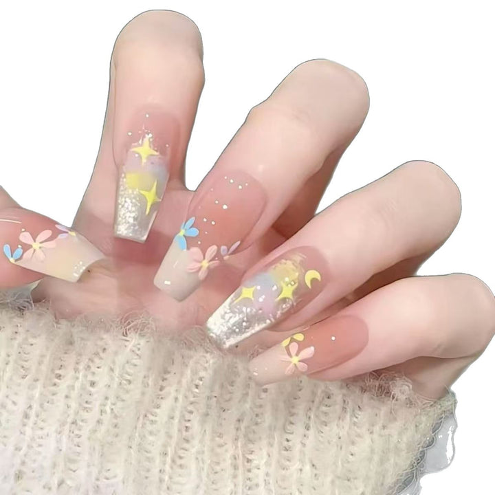 Premium Floral Press-On Nail Set Stornfield