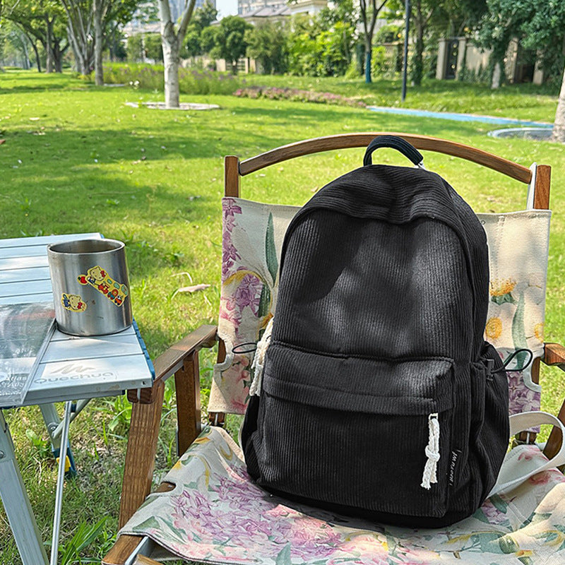 Corduroy Textured Casual Backpack Stornfield