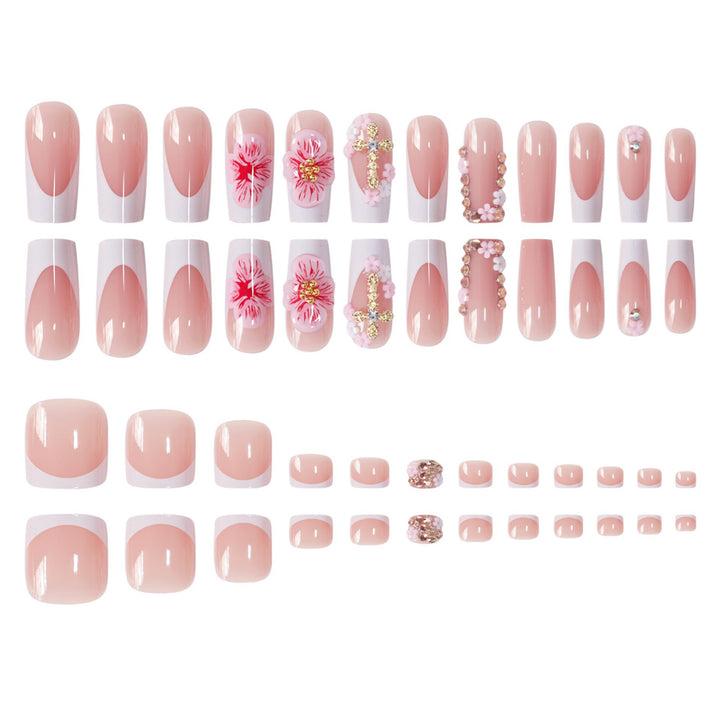 Decorative Floral Acrylic Nail Art Extensions Stornfield