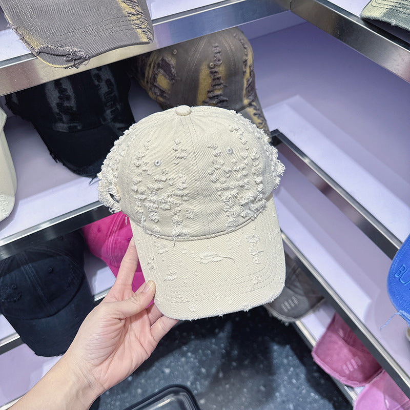 Women's Distressed Denim-Style Baseball Cap Stornfield